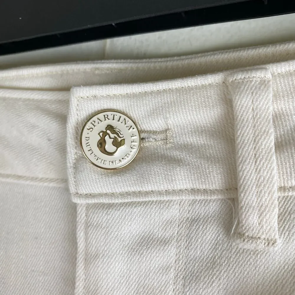 Spartina 449 Leighton Trouser Jeans Ivory 10 Long 32” Inseam - Picture 10 of 16